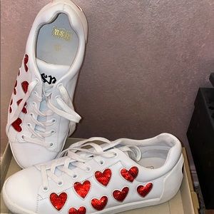 Ash lace up sneakers with red sequences